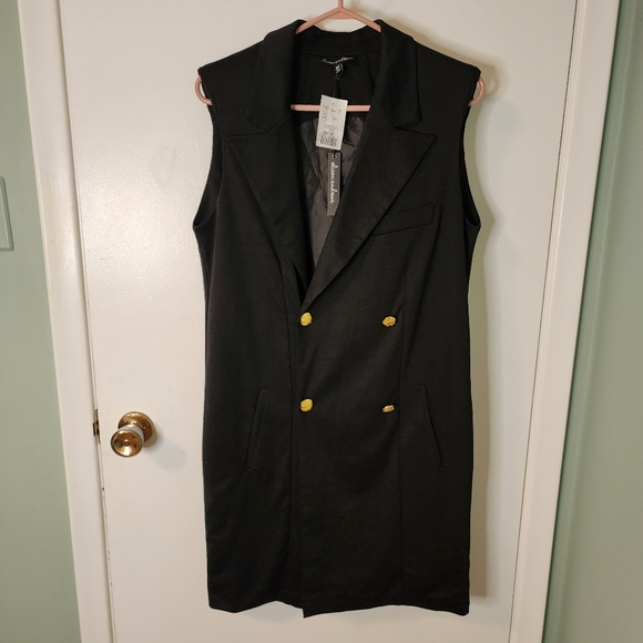 Dresses & Skirts - NWT Double breasted vest dress with gold button new with tags